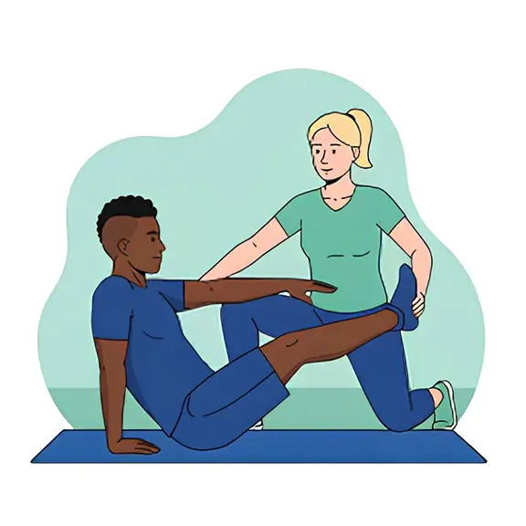 Illustrazione di una seduta fisioterapica