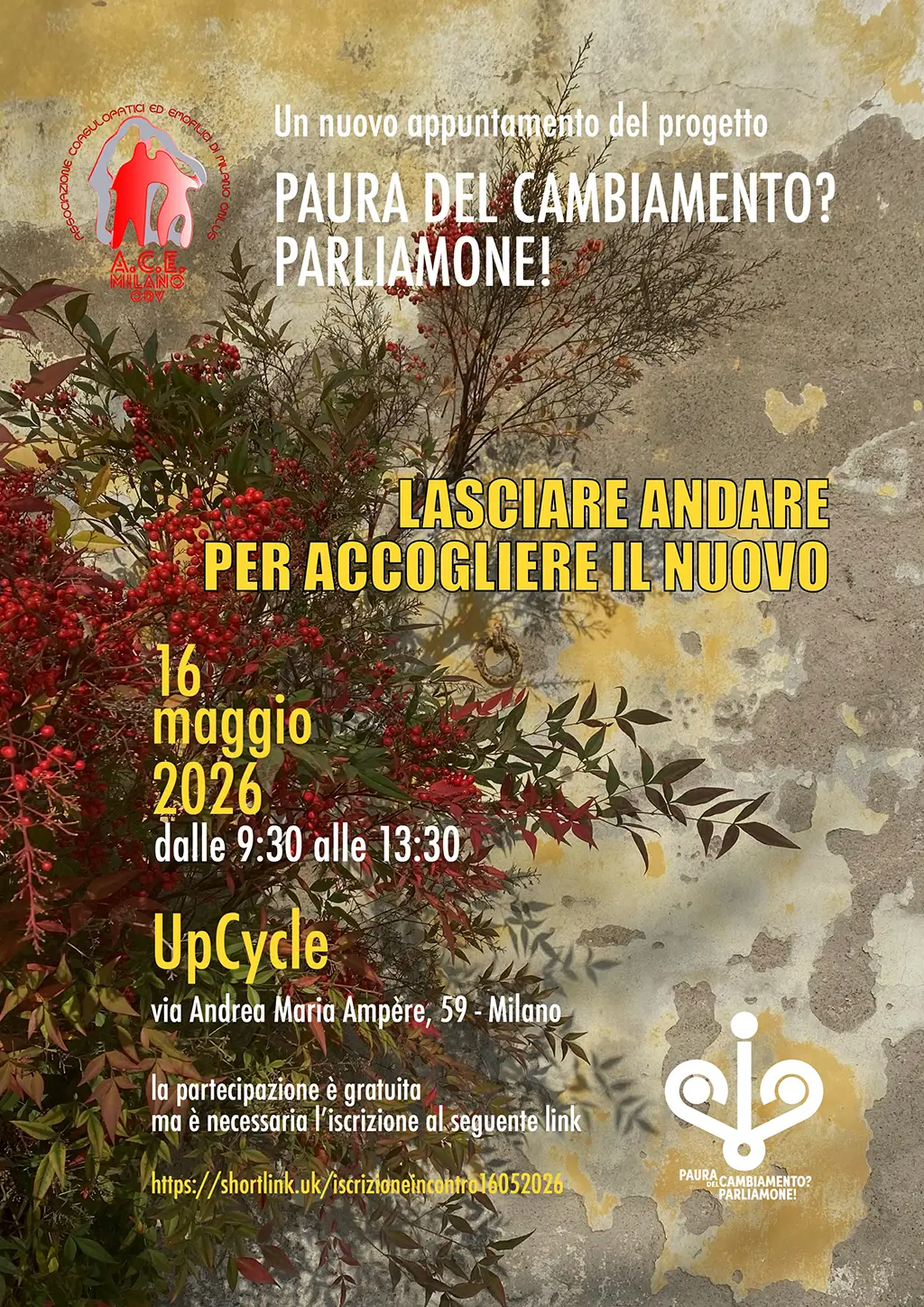 Locandina "Lasciare andare per accogliere il nuovo"