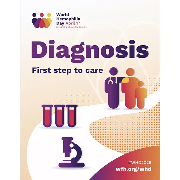 Locandina della Giornata Mondiale dell'Emofilia - 17 aprile 2026